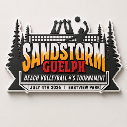 Sandstorm custom 3D plaque with dimensional layered artwork