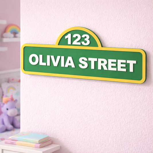 Personalized Kids Street Sign Plaque