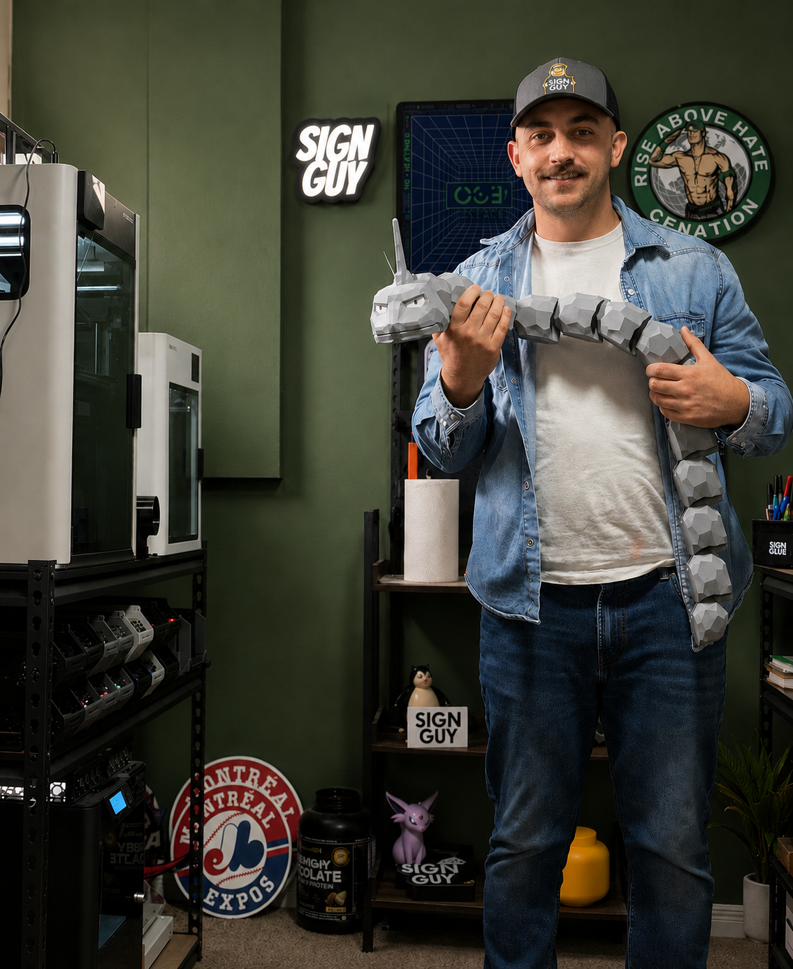 Johnny, founder of Sign Guy, in his Ontario workshop