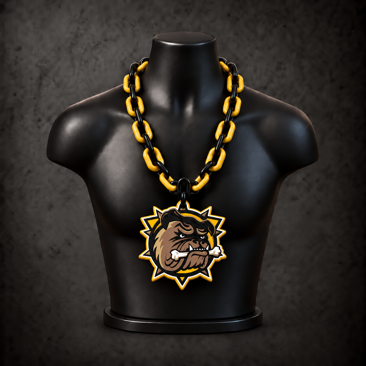 Brantford Bulldogs Classic Hype Chain on black display bust