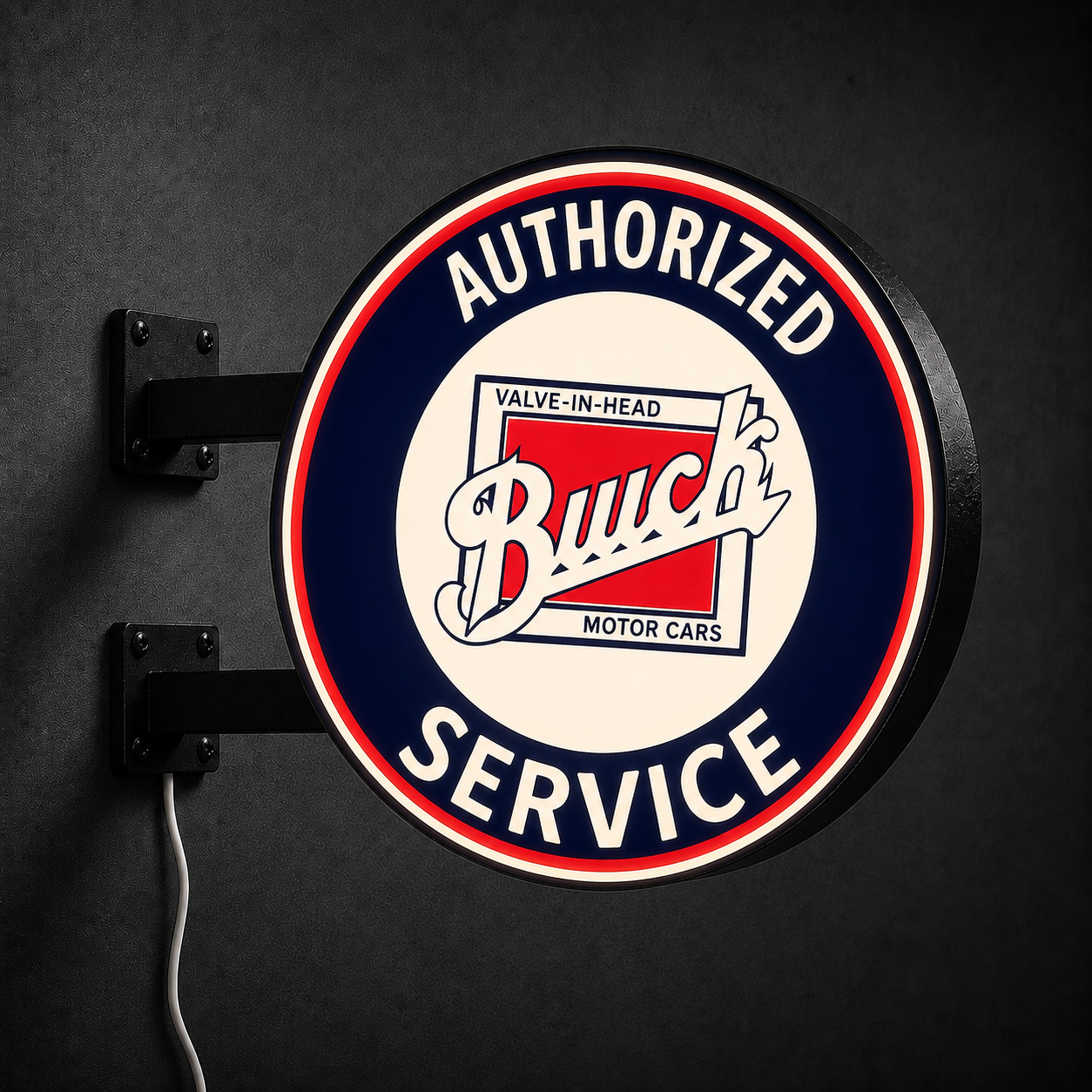 Vintage Buick Service LED sign — left view
