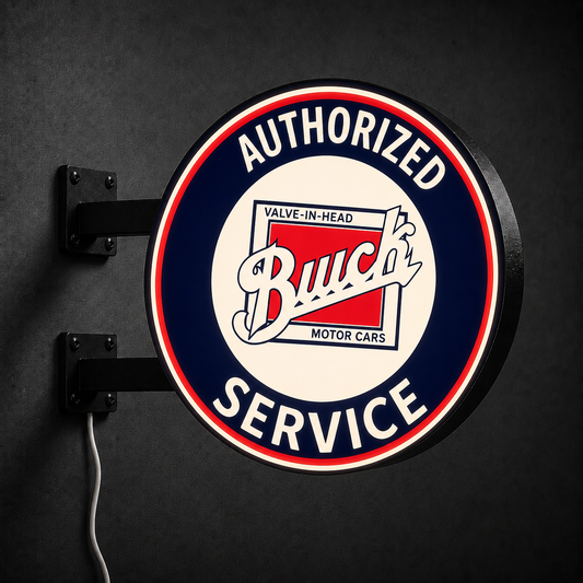 Vintage Buick Service LED sign — left view