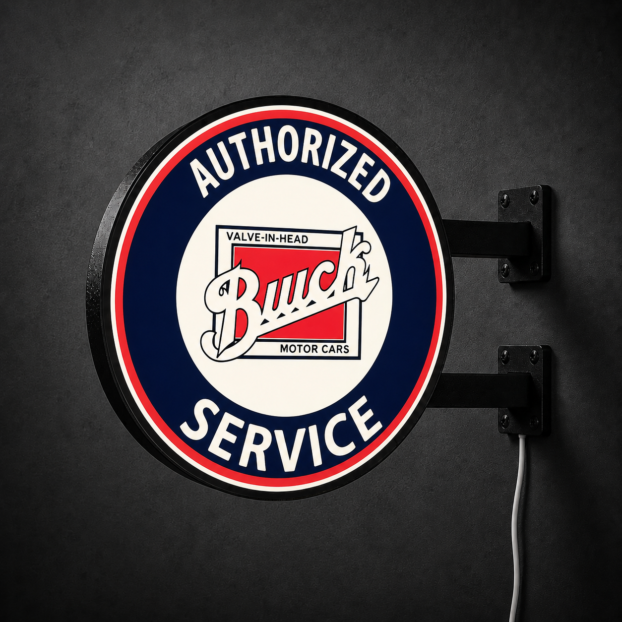 Vintage Buick Service LED sign — right view