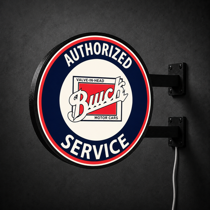 Vintage Buick Service LED sign — right view
