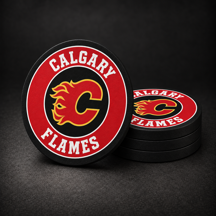 Calgary Flames Drink Coasters – four-pack