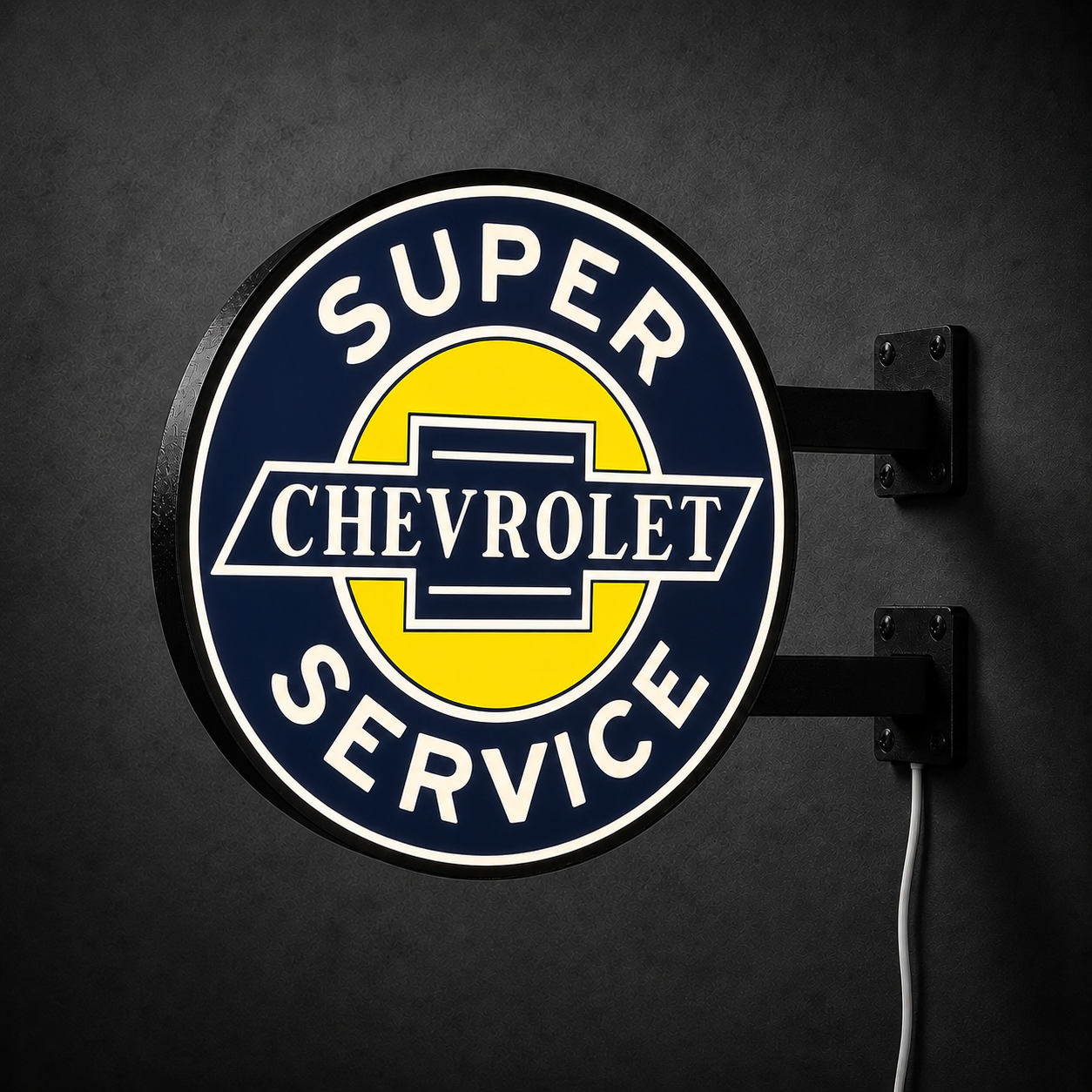 Vintage Chevrolet Service LED sign — right view