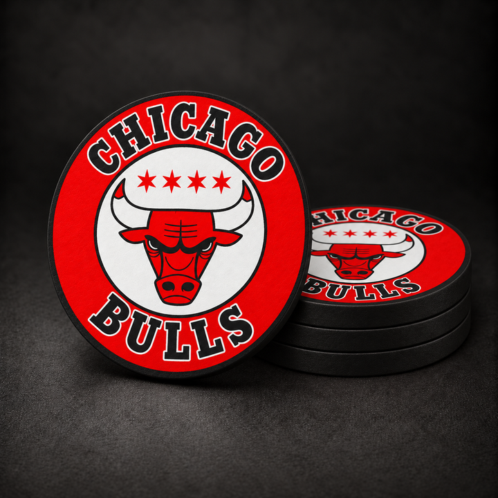 Chicago Bulls Drink Coasters – four-pack