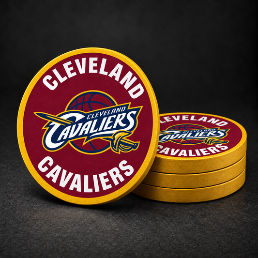 Cleveland Cavaliers Drink Coasters – red centre, four-pack