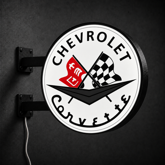 Vintage Corvette LED sign — left view