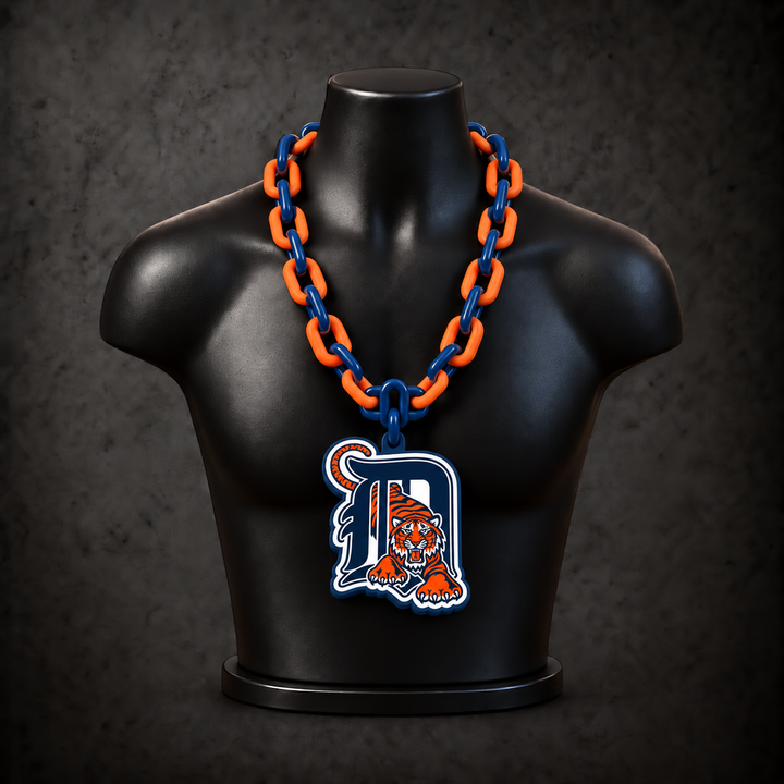 Detroit Tigers Classic Hype Chain — navy blue / orange alternating links