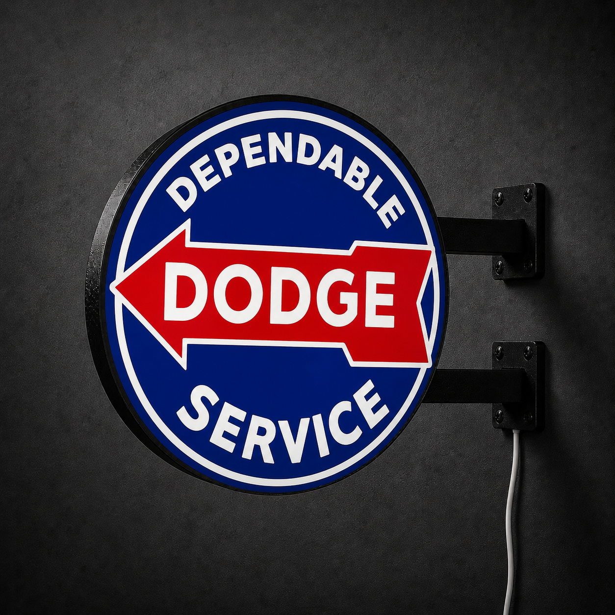 Vintage Dodge Service LED sign — left view