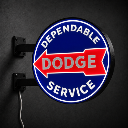 Vintage Dodge Service LED sign — right view