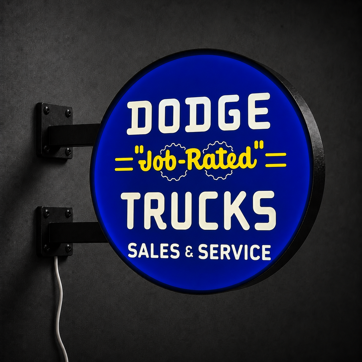 Vintage Dodge Trucks LED sign — left view