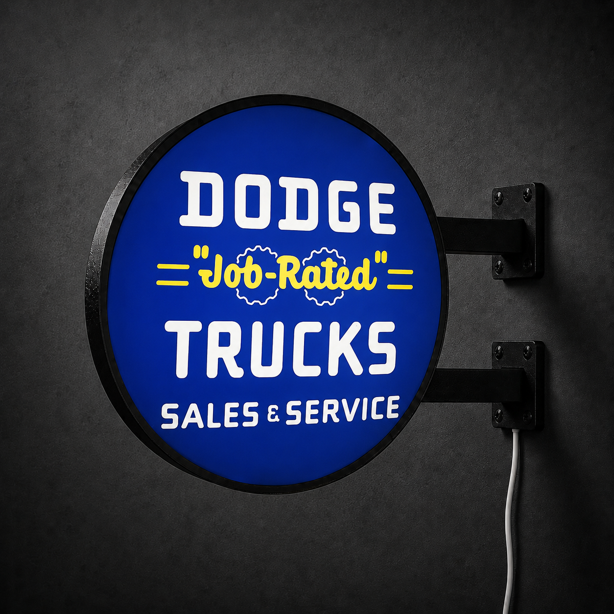 Vintage Dodge Trucks LED sign — right view