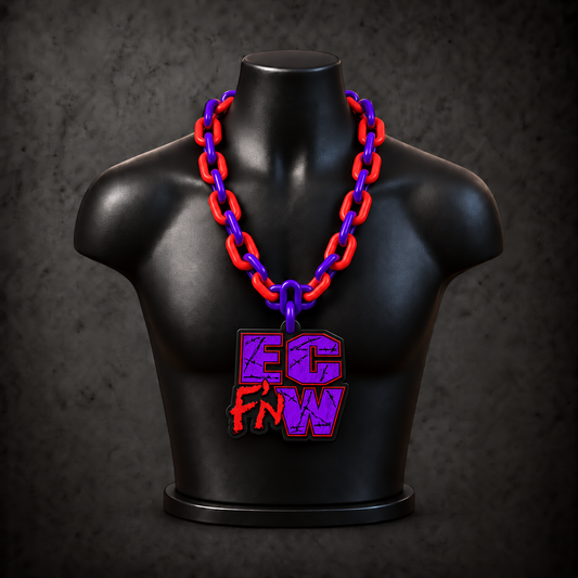 ECW Wrestling Retro Logo Classic Hype Chain — purple / red alternating links