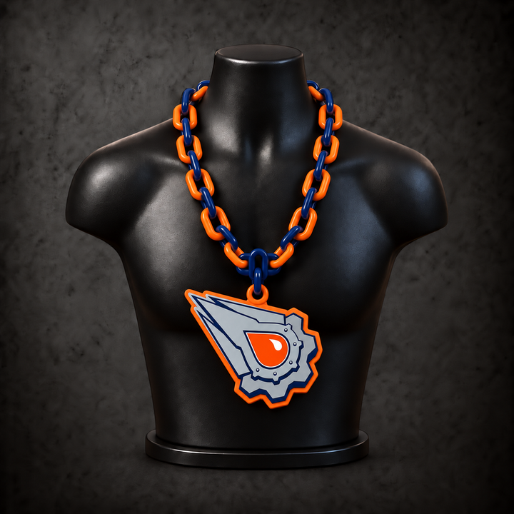 Edmonton Oilers Alternate Logo Classic Hype Chain on black display bust - Sign Guy
