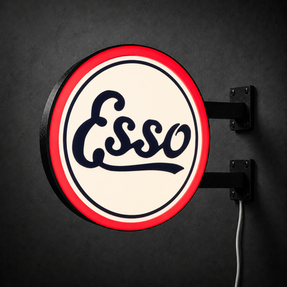 Vintage Esso LED sign — right view