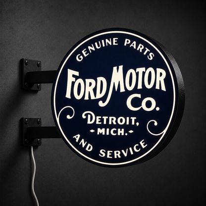 Vintage Ford Motor Co. LED sign — left view