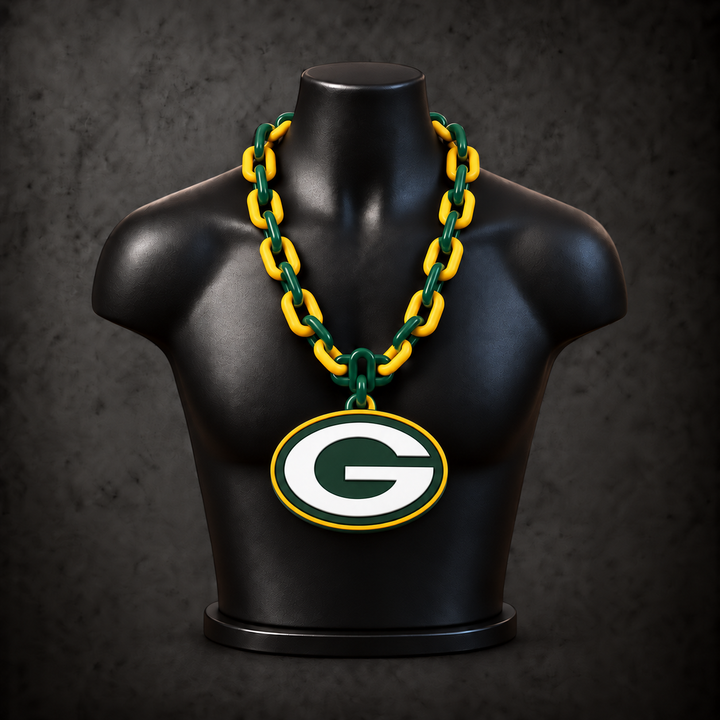 Green Bay Packers Classic Hype Chain — forest green / golden yellow alternating links