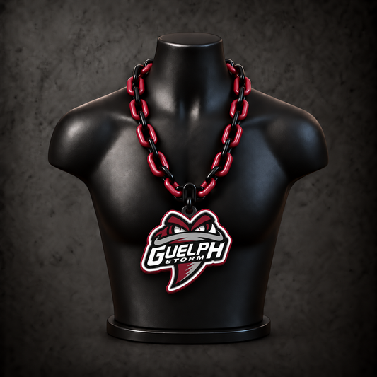 Guelph Storm Classic Hype Chain — black / burgundy red alternating links
