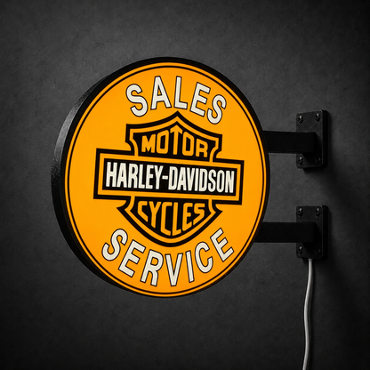 Vintage Harley-Davidson LED sign — right view