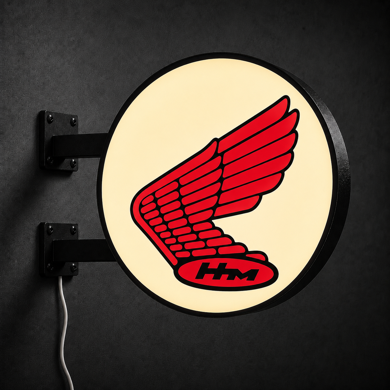 Vintage Honda Motorcycles LED sign — left view