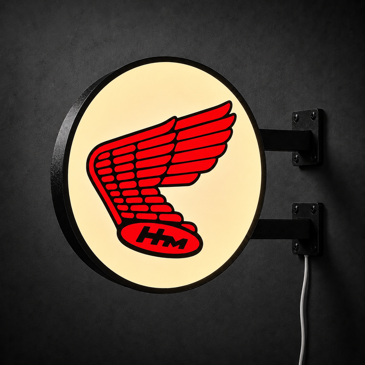 Vintage Honda Motorcycles LED sign — right view