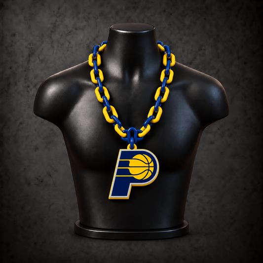 Indiana Pacers Classic Hype Chain — navy blue / golden yellow alternating links