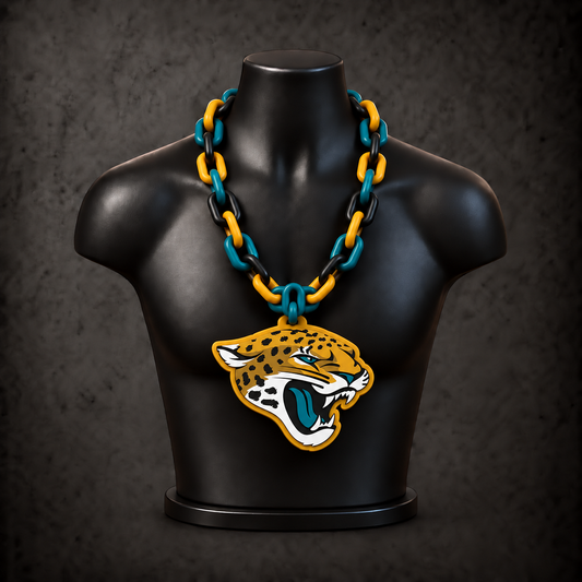 Jacksonville Jaguars Classic Hype Chain — teal / golden yellow / black alternating links