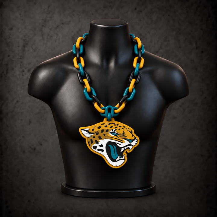 Jacksonville Jaguars Classic Hype Chain — teal / golden yellow / black alternating links