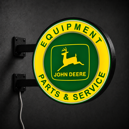 Vintage John Deere LED sign — left view