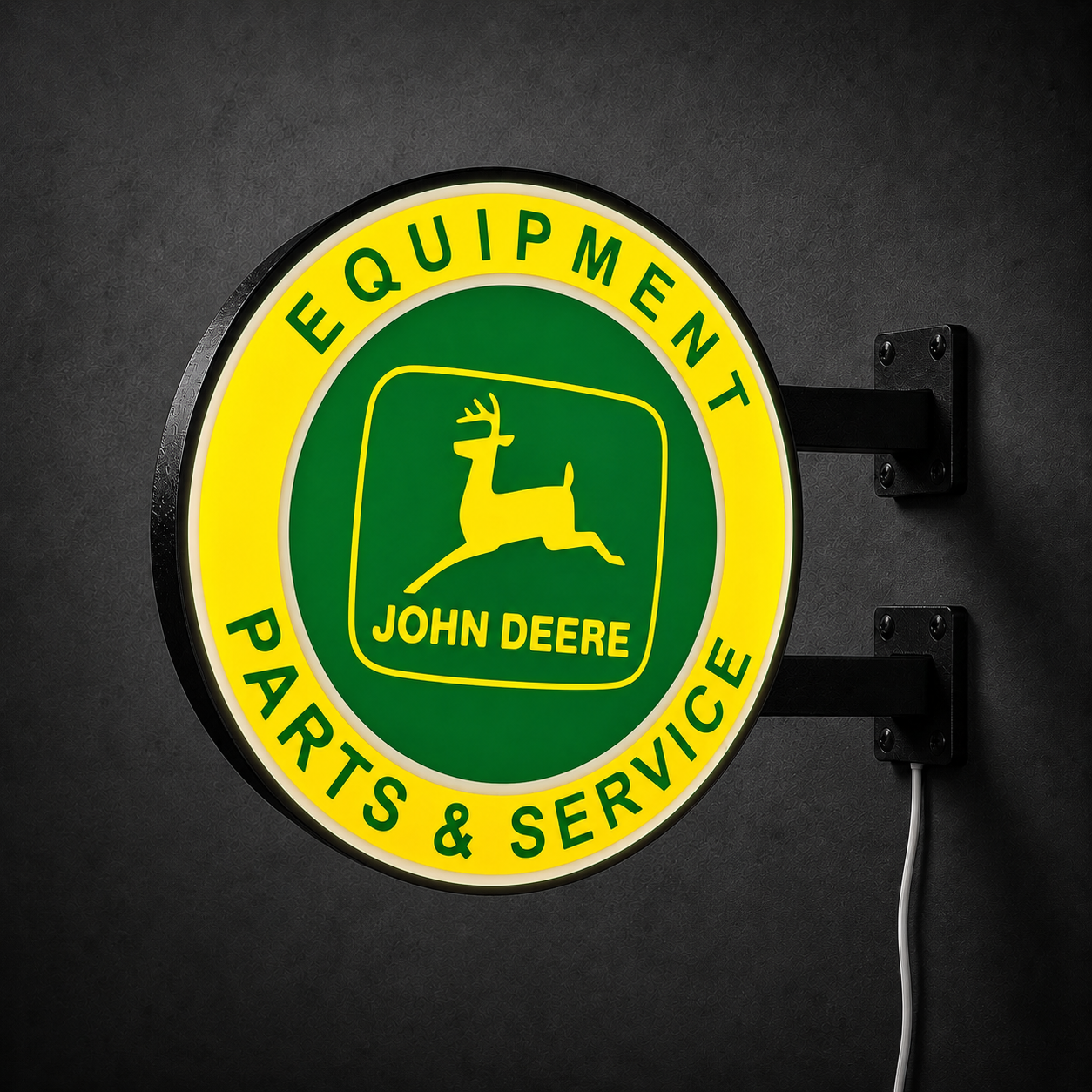 Vintage John Deere LED sign — right view