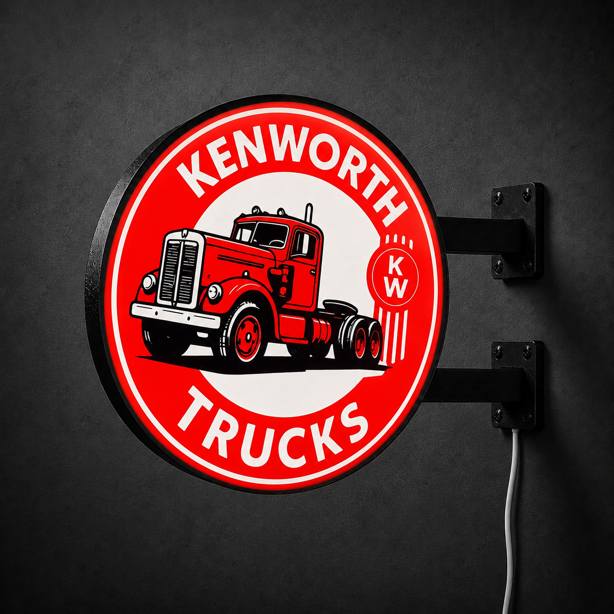 Vintage Kenmore LED sign — right view