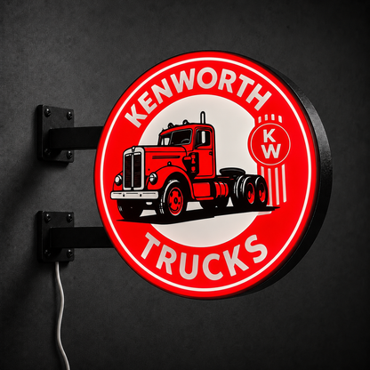 Vintage Kenworth Trucks LED sign — left view
