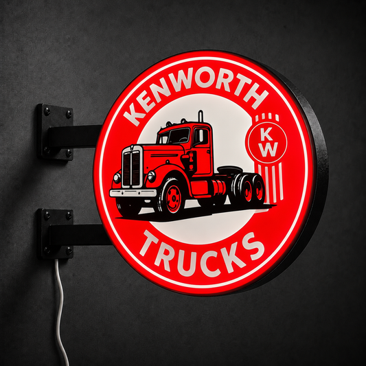 Vintage Kenworth Trucks LED sign — left view