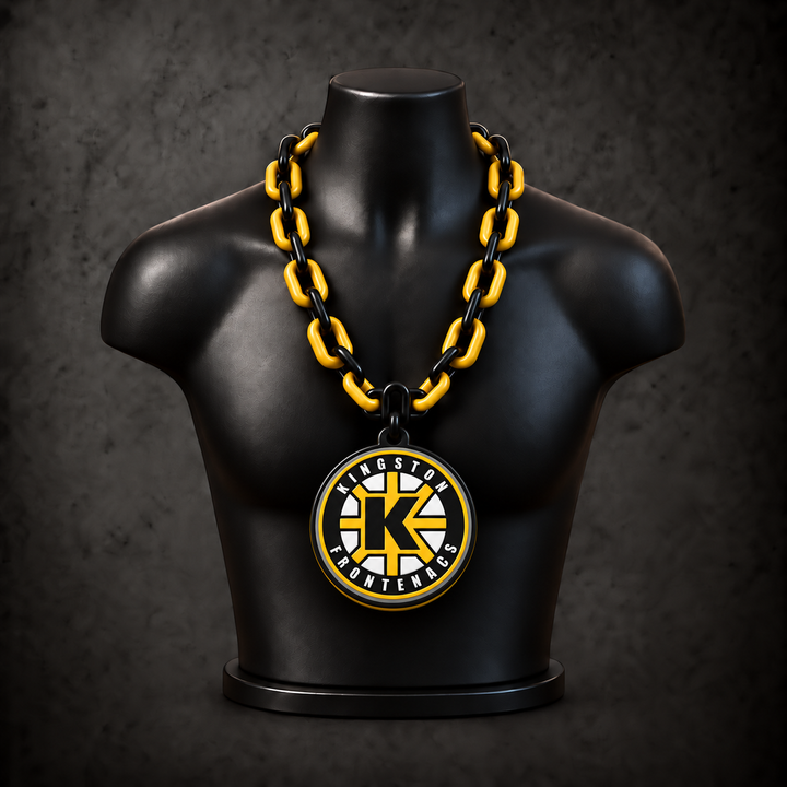 Kingston Frontenacs Classic Hype Chain — black / golden yellow alternating links