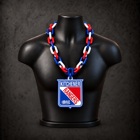 Kitchener Rangers Classic Hype Chain — royal blue / red / white alternating links