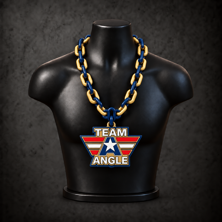 Kurt Angle Classic Hype Chain — deep navy blue / gold alternating links