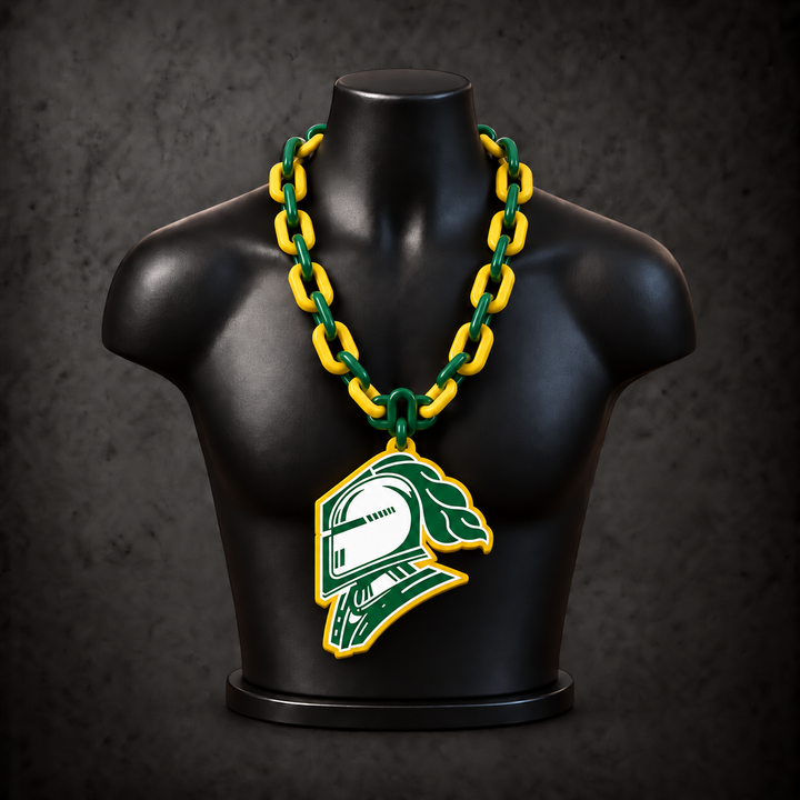 London Knights Classic Hype Chain — forest green / golden yellow alternating links