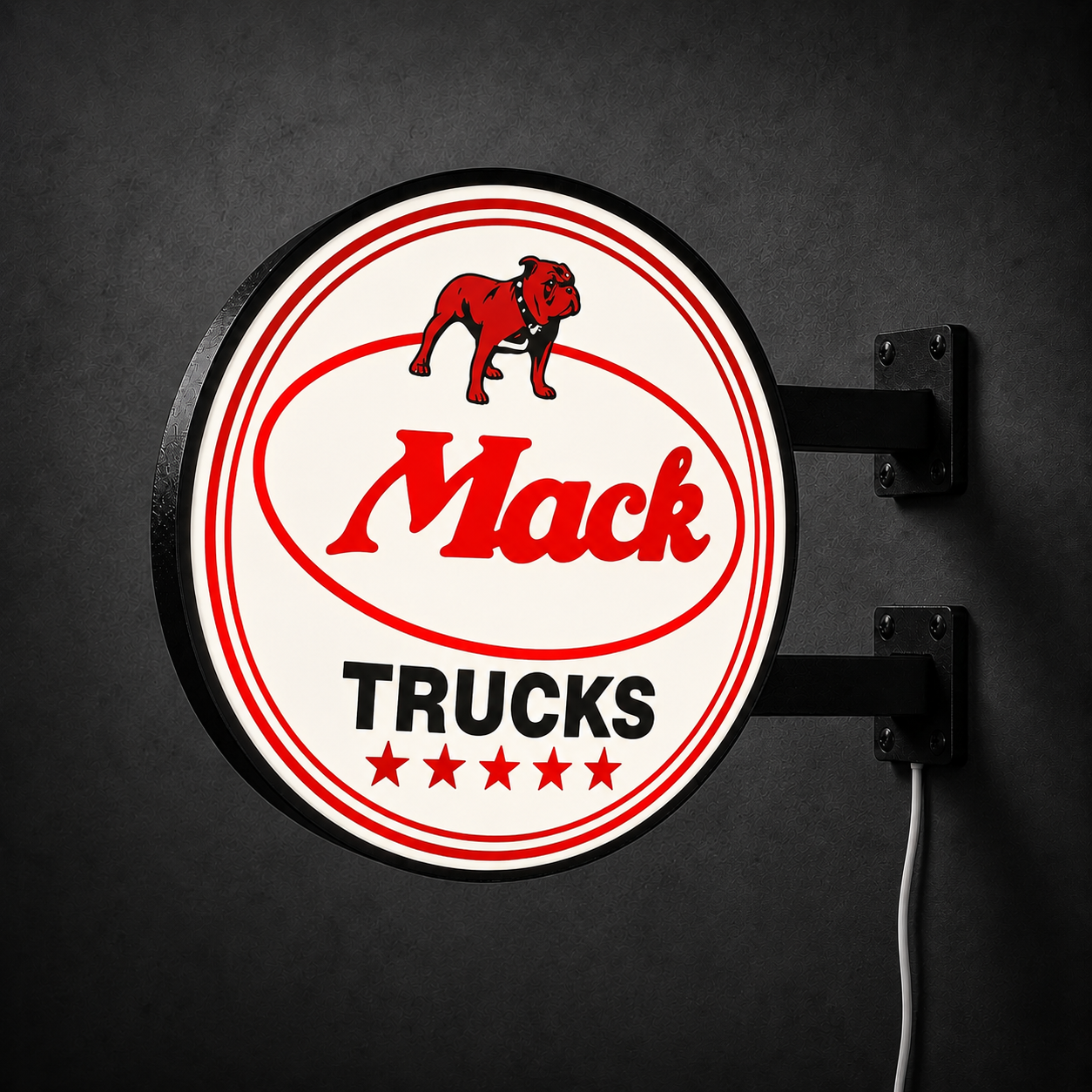 Vintage Mack Trucks LED sign — right view