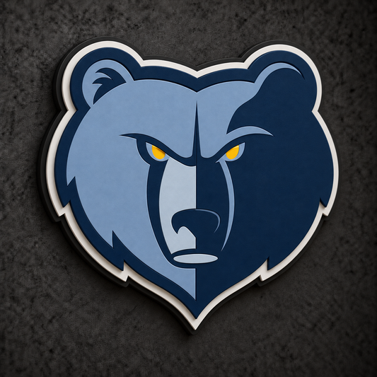 Memphis Grizzlies 3D Plaque with raised layered artwork on a dark charcoal wall