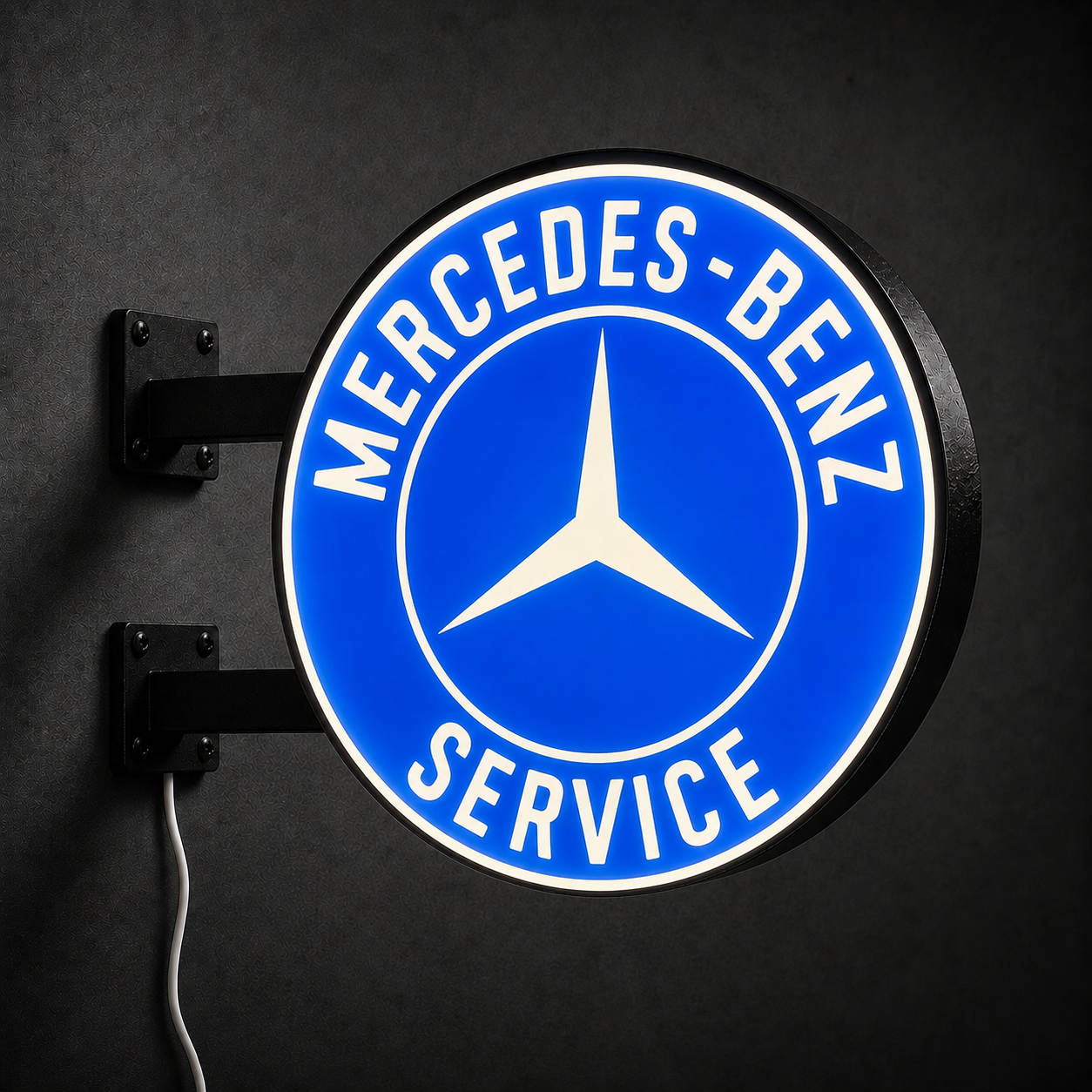 Vintage Mercedes-Benz LED sign — left view