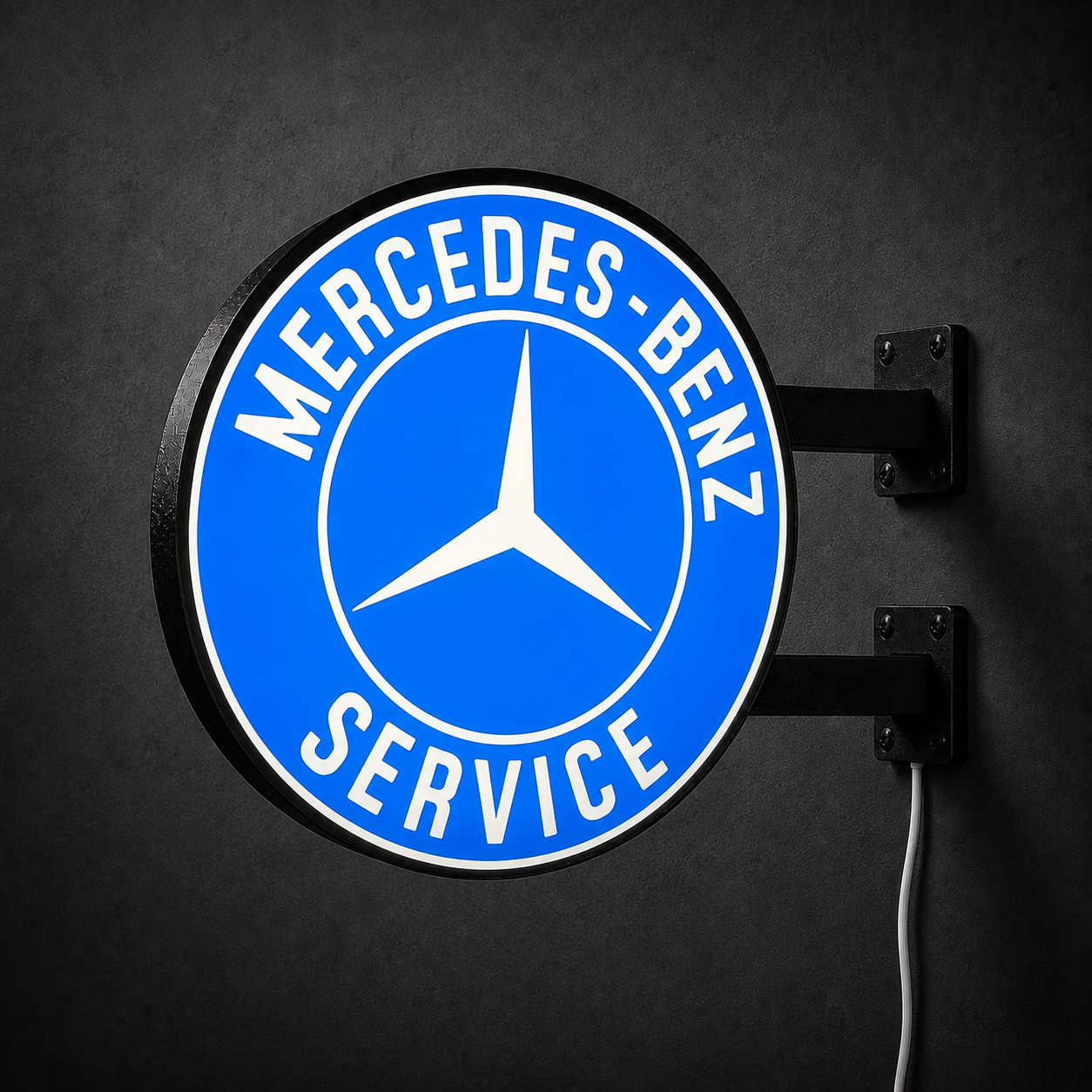 Vintage Mercedes-Benz LED sign — right view