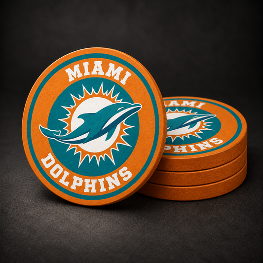 Miami Dolphins Drink Coasters – four-pack