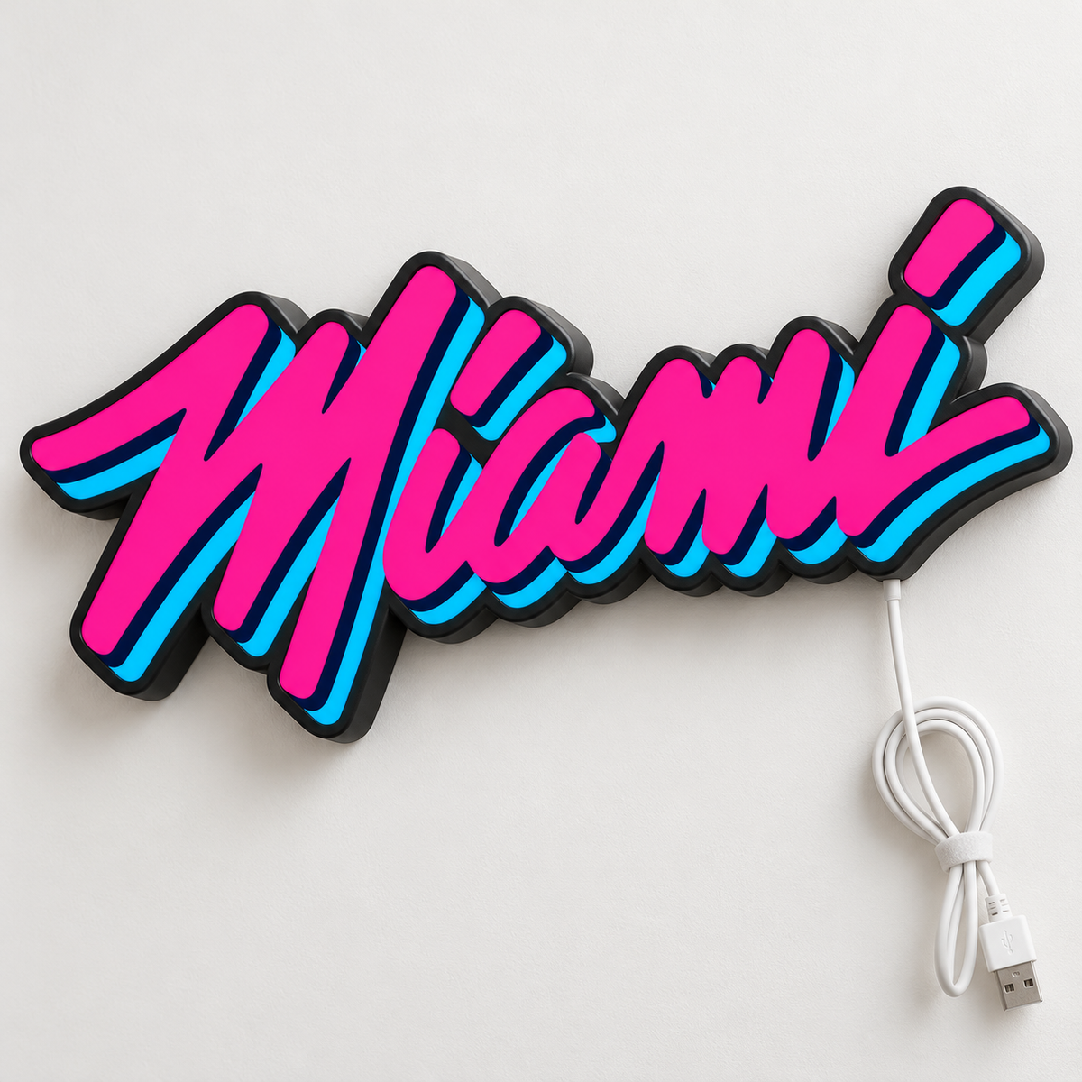 Miami Heat Vice City LED Sign shown in daylight