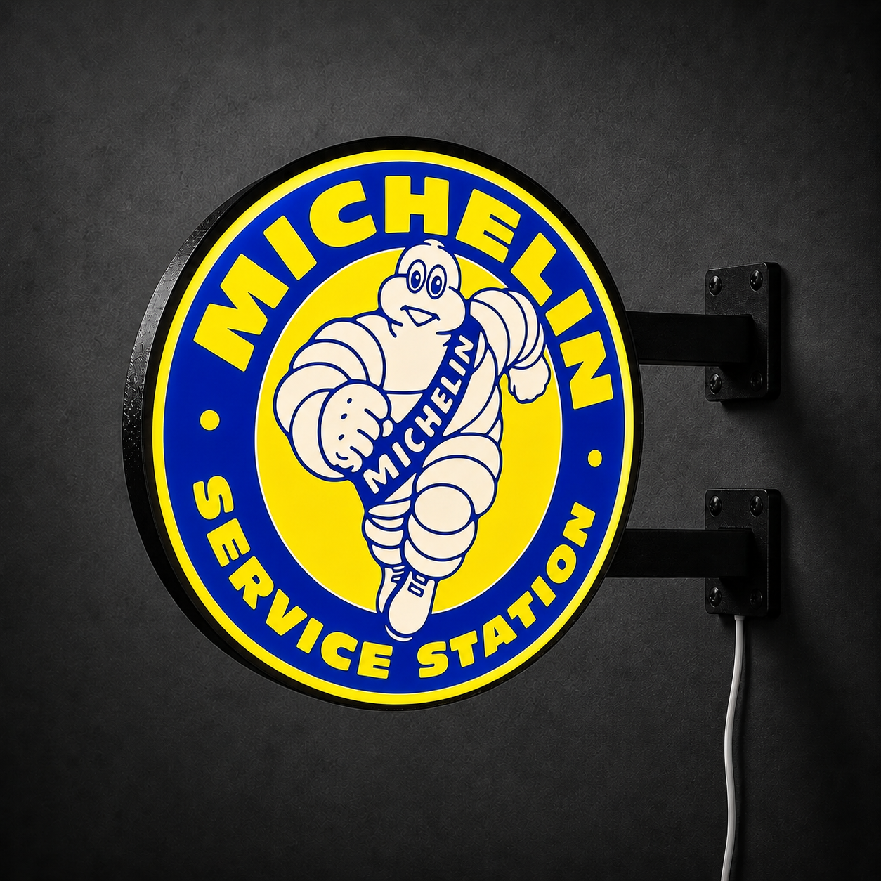 Vintage Michelin Service Station LED sign — right view