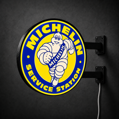 Vintage Michelin Service Station LED sign — right view