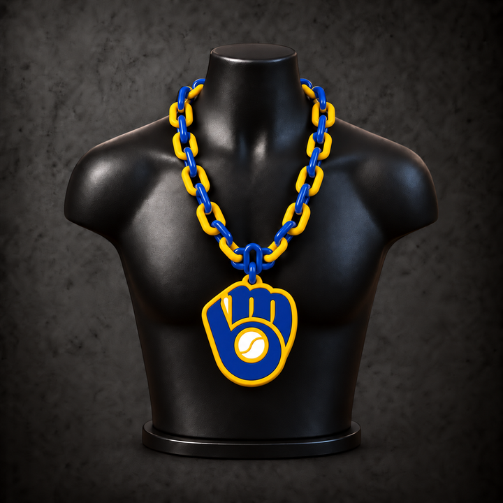 Milwaukee Brewers Classic Hype Chain — royal blue / golden yellow alternating links