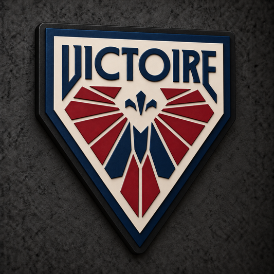 Montréal Victoire 3D Plaque with raised layered artwork on a dark charcoal wall