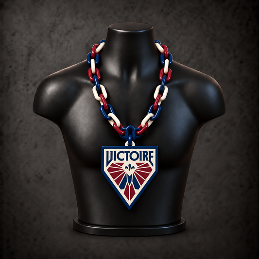 Montréal Victoire Classic Hype Chain — deep navy blue / burgundy red / ivory cream alternating links